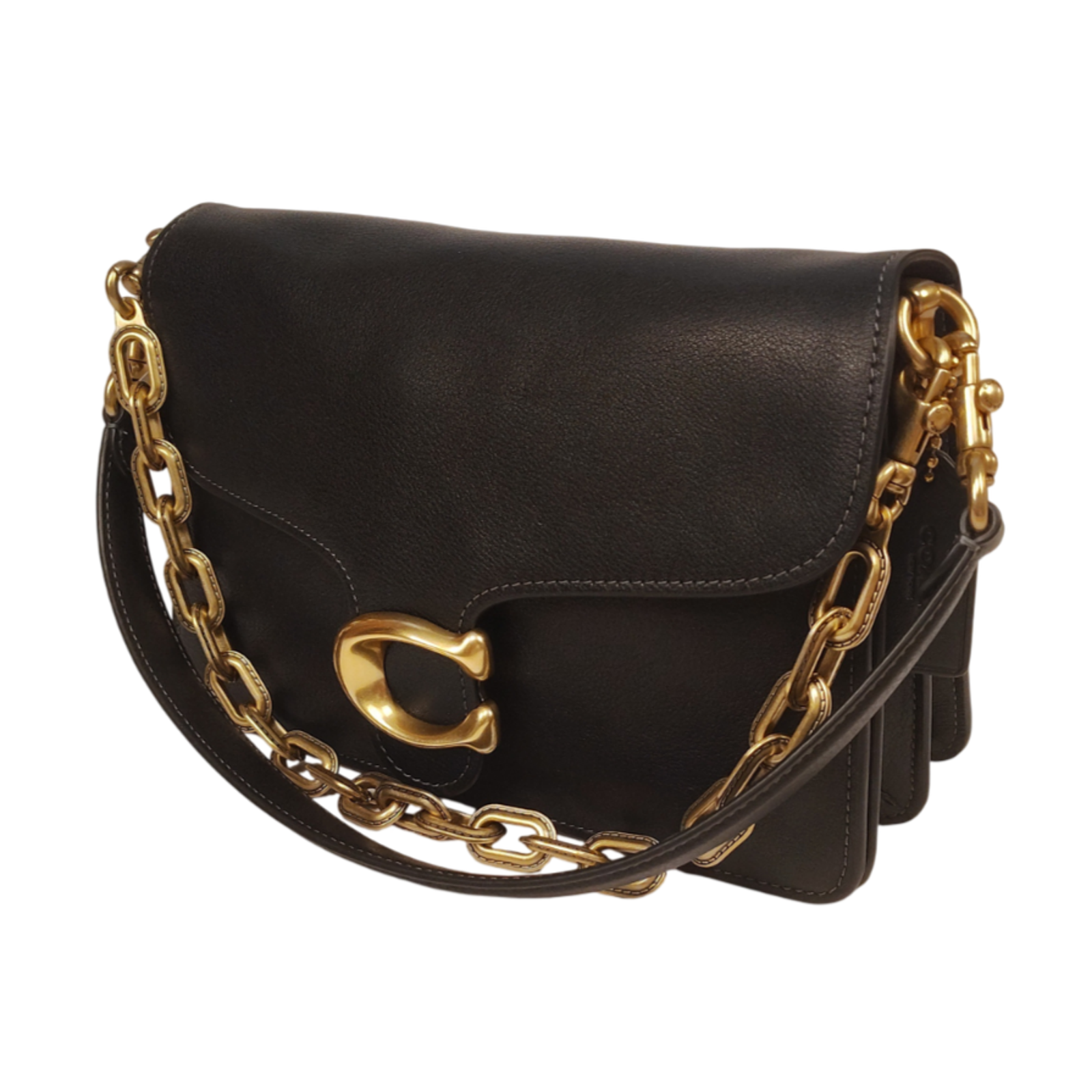 Coach Black Tabby Medium Leather Handbag With Brass Hardware -Nwt-Shoulder/Xbdy
